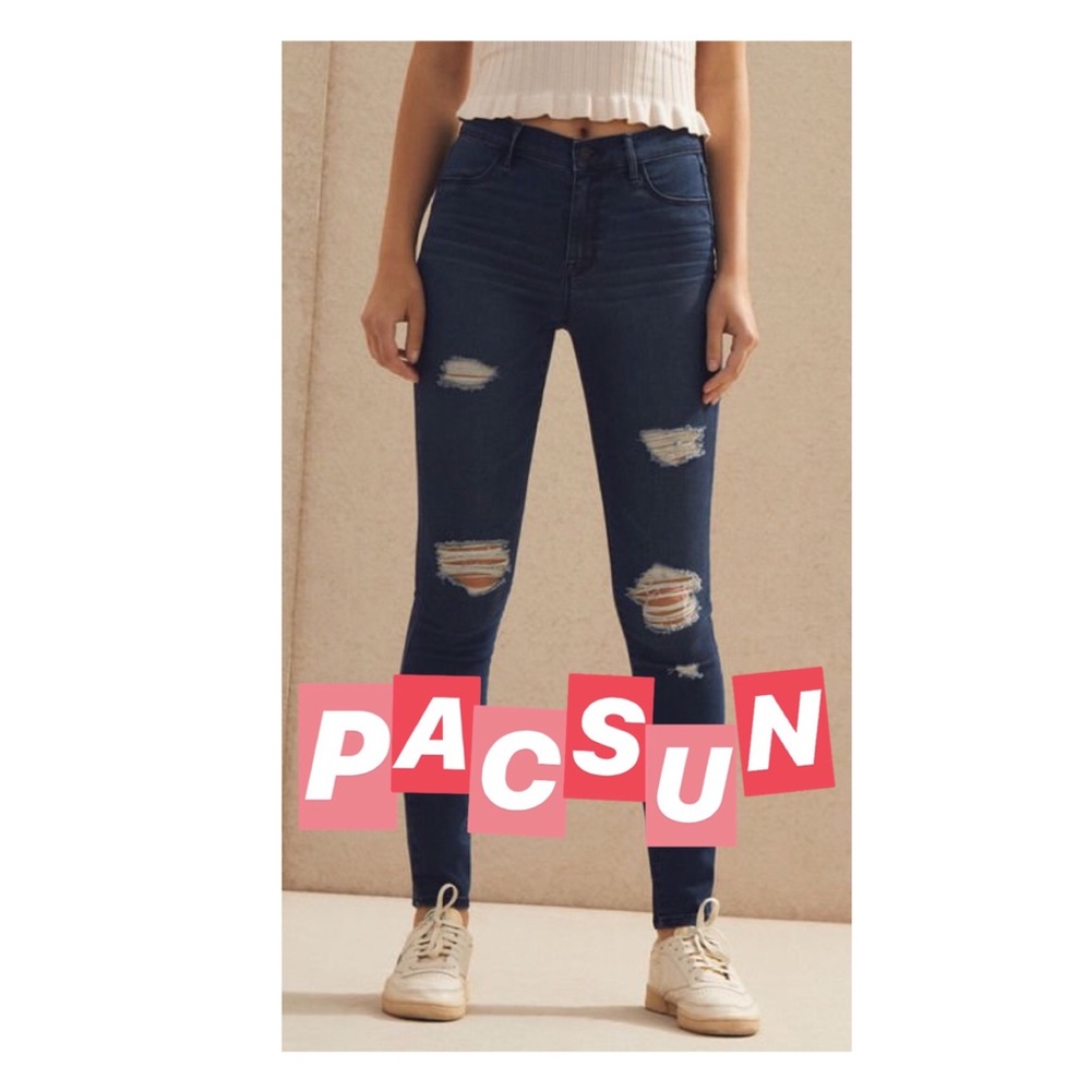 PACSUN Super Stretch Blue Ripped jeans!!!!